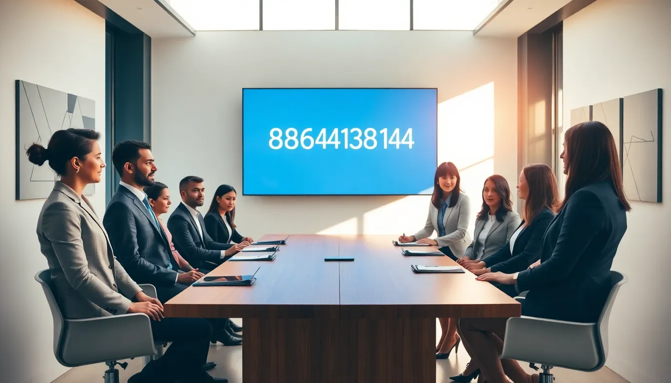 professionals discussing the significance of the number 18664138114 in a modern office.